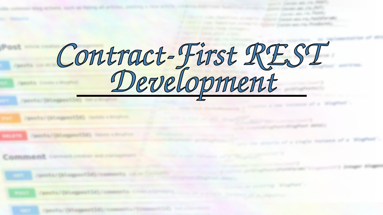 Introduction to Contract-First REST Development