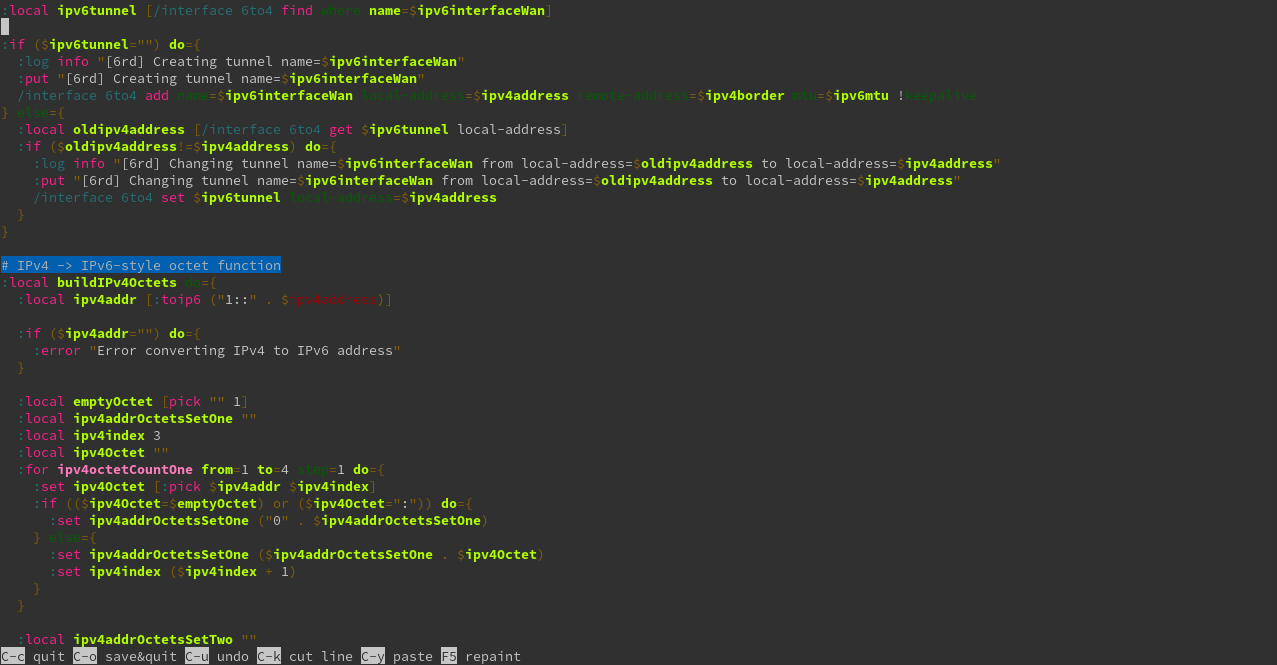 Configuring IPv6 on RouterOS using 6rd