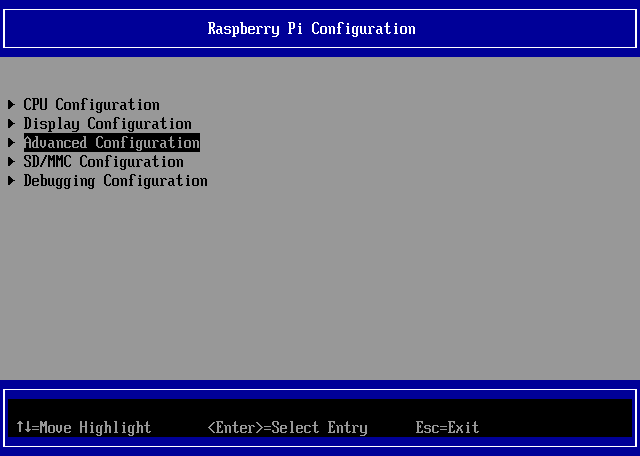 Raspberry Pi UEFI Raspberry Pi Configuration